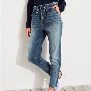 Hollister High Rise Paper Bag Mom Jeans